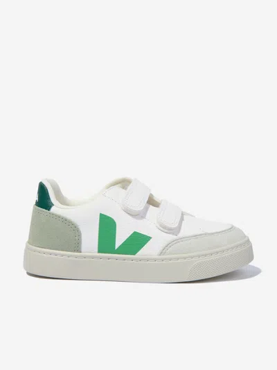 Veja Kids' Boys Chromefree Leather V-12 Trainers In White