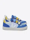 Veja Boys Blue Other Kids V10 Logo-embroidered Low-top Leather Trainers 3-5 Years In Multicoloured