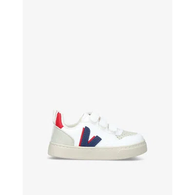 Veja White Sneakers For Kids With Logo In White/navy