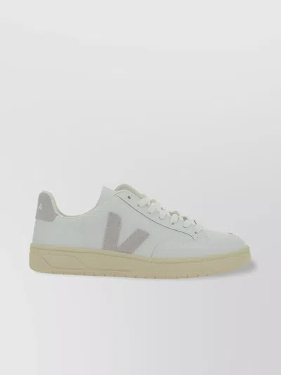 Veja Calfskin Round Toe Flat Sole Sneakers In White