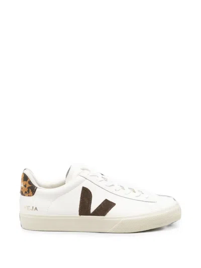 Veja Campo Animal-print Logo-patch Sneakers In White