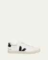 Veja Leather Sneakers Low-top Rubber Sole In White/black