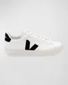 Veja Leather Sneakers Low-top Rubber Sole In White/black