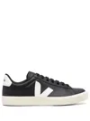 Veja Campo Black And White Low Top Sneakers In Vegan Leather Man In Black