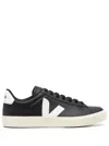 Veja 'campo' Black And White Low Top Sneakers In Vegan Leather Unisex In Black