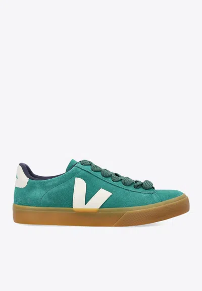 Veja Campo Bold Suede Sneakers In Green