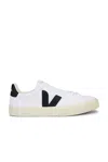Veja Campo White And Black Low Top Sneakers In Vegan Leather Unisex In Yellow