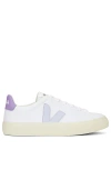 Veja Campo Canvas Sneakers In White Swan Lavender