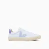 Veja Campo Canvas Sneakers In White Swan Lavande