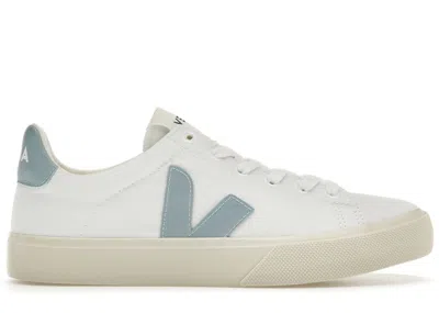 Pre-owned Veja Campo Canvas Sneakers In White/steel