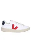 VEJA CAMPO CHROMEFREE IN WHITE/RED LEATHER