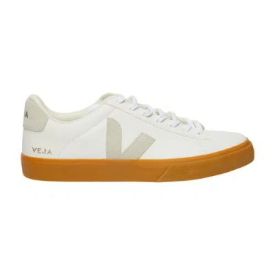 Veja Campo Chromefree Leather Low Top Sneakers In Extra_white_natural_natural