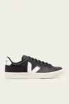 Veja Campo Black And White Low Top Sneakers In Vegan Leather Man