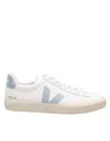 Veja Campo Chromefree Leather Shoes, White/light Blue In White