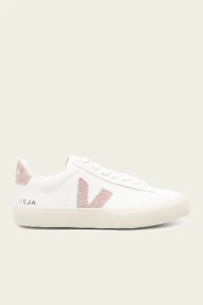Veja Campo Chromefree Leather Sneaker In White Babe