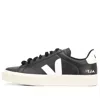 Veja Campo Black And White Low Top Sneakers In Vegan Leather Man In Black