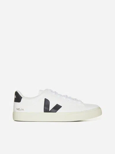 Veja White & Black Campo Chromefree Leather Sneakers