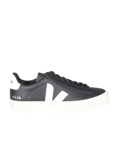Veja Black And White Leather Campo Sneakers