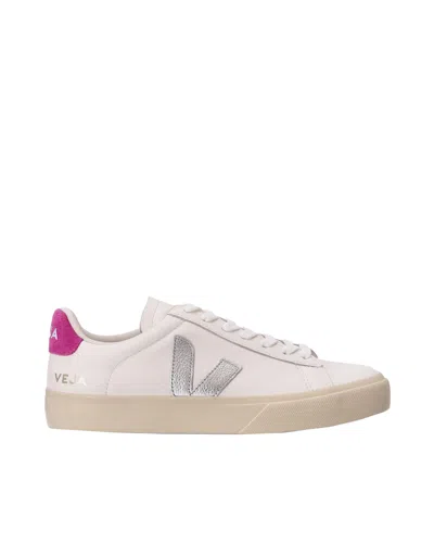 Veja Sneakers Campo Chromefree White Silver Ultraviolet In Multi