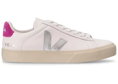 Pre-owned Veja Campo Chromefree (women's) Sneakers In White/silver/ultraviolet