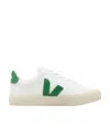 Veja Stylish Sneakers With Emerald Suede Accents In White