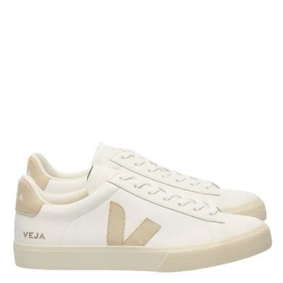 Veja Campo Leather Low Top Sneakers In White
