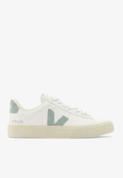Veja Campo White And Light Blue Leather Sneakers In Multi