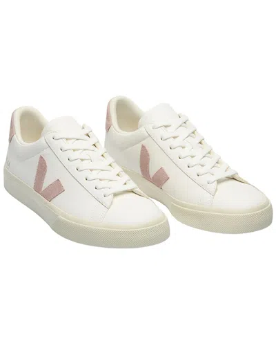 Veja White And Pink Leather Esplar Logo Sneakers