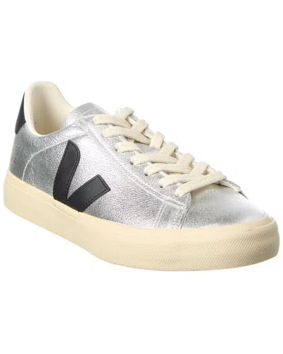 Veja Campo Leather Sneaker In Silver