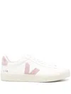 Veja 'campo' Leather Low-top Lace-up Sneakers In Bianco E Beige