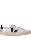 Veja Campo Leather Sneakers In Silver