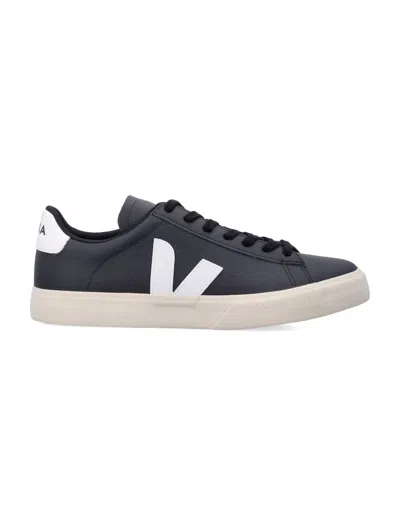 VEJA VEJA CAMPO LEATHER SNEAKERS IN BLACK AND WHITE