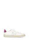 Veja Campo White Low Top Sneakers With Contrasting Heel With Logo Lettering And Logo Patch On The Side In In White