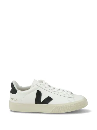 Veja Smooth Leather Low-top Sneakers With Black Accents In White