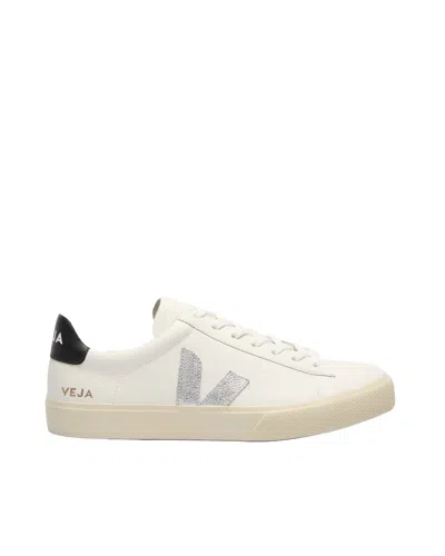 Veja Campo Leather Sneakers With Organic Texture And Minimalist Design In White