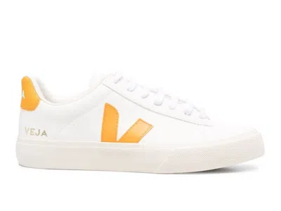 Pre-owned Veja Campo Low Chromefree Ouro (women's) Sneakers In White/yellow