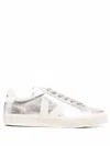 Veja Campo Metallic Low-top Sneakers In Silver