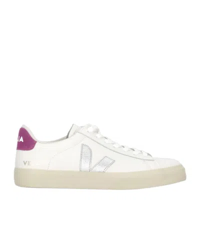 Veja Sneakers Campo Chromefree White Silver Ultraviolet In Multi