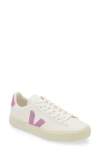 Veja V-12 Leather Sneakers White And Orchid Color In Extra-white/mulberry