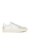 Veja Metallic Low Top Sneakers With Rubber Sole In Silver & White