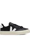 Veja Campo Black And White Low Top Sneakers In Vegan Leather Man In Black