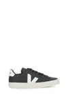 Veja Campo Black And White Low Top Sneakers In Vegan Leather Man In Black