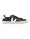 Veja Blackwhite Leather Sneakers In Black