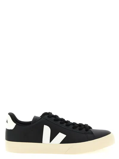 Veja Campo Chromefree Leather Sneaker In Black