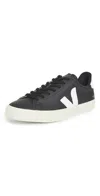 Veja Campo Black And White Low Top Sneakers In Vegan Leather Man In Black/white