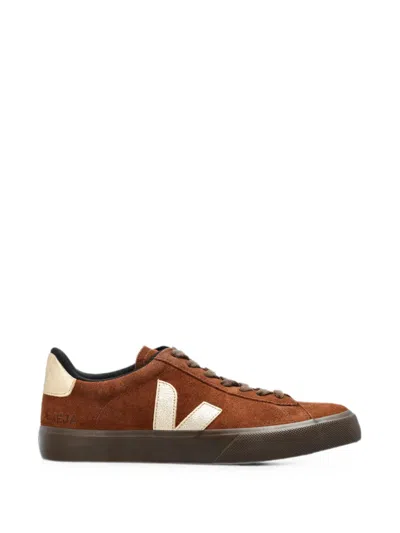 Veja Campo Suede Walnut Sneakers With Organic Accents In Brown