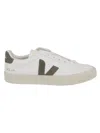 Veja Leather Sneakers In Extra White/kaki