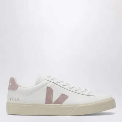 Veja Campo Sneakers In White And Pink Leather