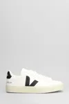 Veja Campo Leather Sneakers With Contrasting Accents In Multi