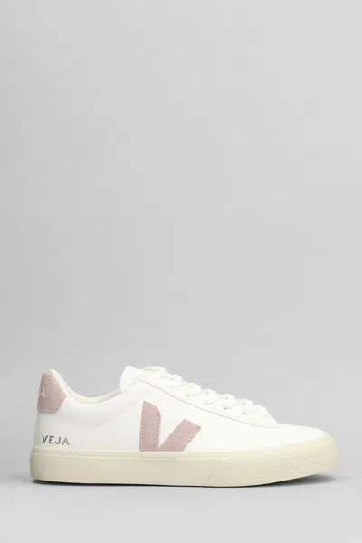 Veja Esplar Logo Leather Extra White Nacre Trainers In Pink Metalic